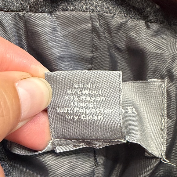 Ann Taylor Charcoal Grey Wool Coat Pea Coat Classic Button Up Workwear - Picture 5 of 5